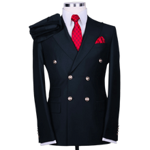 Load image into Gallery viewer, Lisse double breasted business suit black