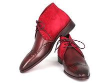 Load image into Gallery viewer, Paul Parkman Men&#39;s Chukka Boots Bordeaux Suede &amp; Leather