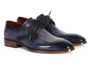 Paul Parkman Men's Blue & Navy Hand-Painted Derby Shoes - Distinctive Shoes
