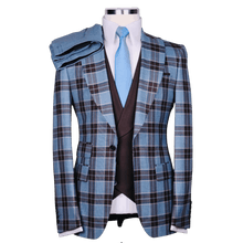 Load image into Gallery viewer, Patterns party brown blue suit