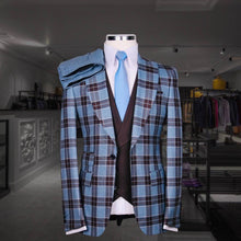 Load image into Gallery viewer, Patterns party brown blue suit