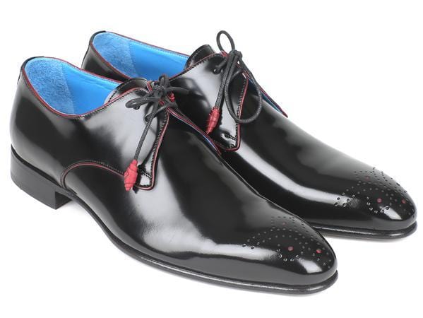 Paul Parkman Medallion Toe Black Derby Shoes - Distinctive Shoes