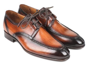 Paul Parkman Ghillie Lacing Brown Burnished Dress Shoes - Distinctive Shoes