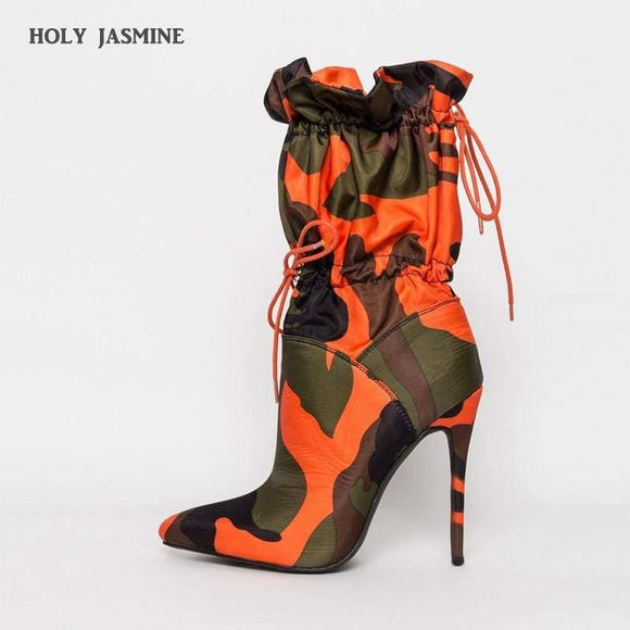 Camouflage Lace Boots - Distinctive Shoes