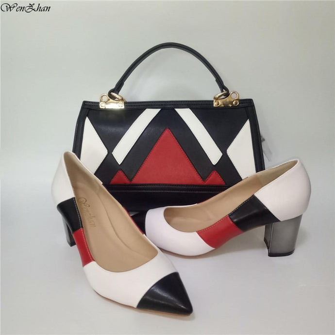 Black,Red,White Handbag Set - Distinctive Shoes