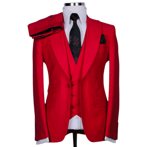 Wallstreet 3 piece red business suit