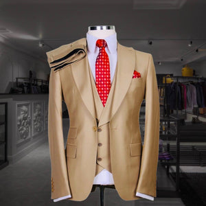 Wallstreet 3 piece mustard business suit