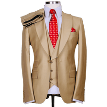 Load image into Gallery viewer, Wallstreet 3 piece mustard business suit