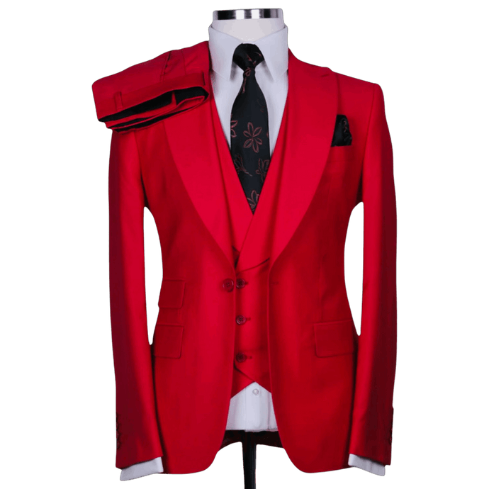 Wallstreet 3 piece red business suit