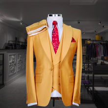 Load image into Gallery viewer, Wallstreet 3 pc metallic orange business suit